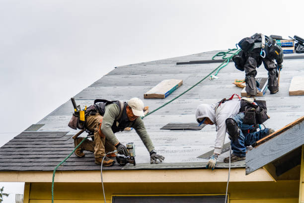Professional Gutter Installation technician working in Highland, IN